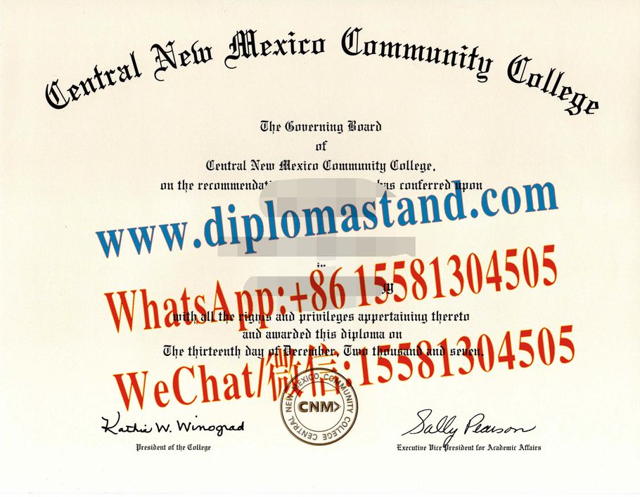 Buy fake Central New Mexico Community College Diploma