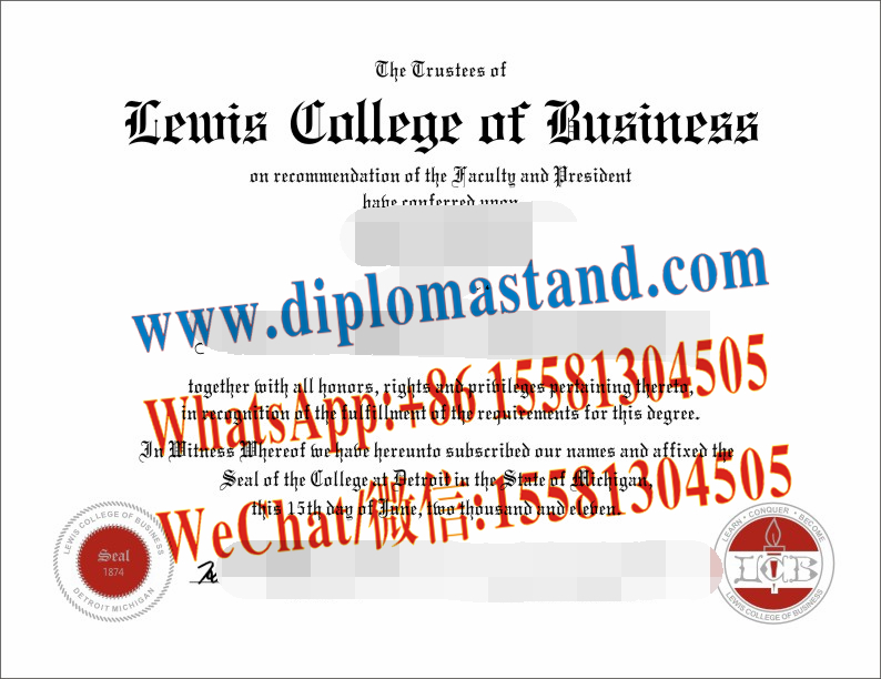 Buy fake Lewis College of Business Diploma