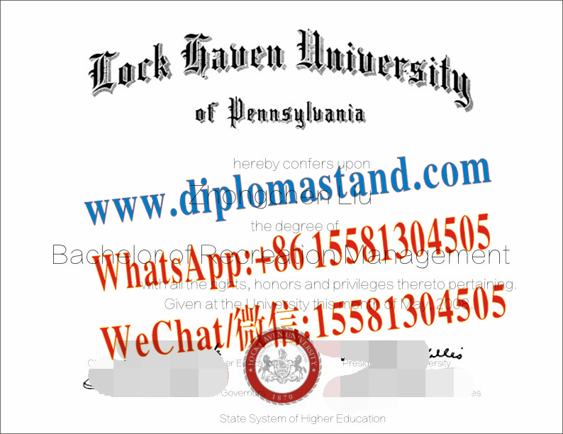 Buy fake Lock Haven University Diploma