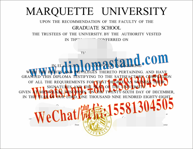 Buy fake Marquette University Diploma