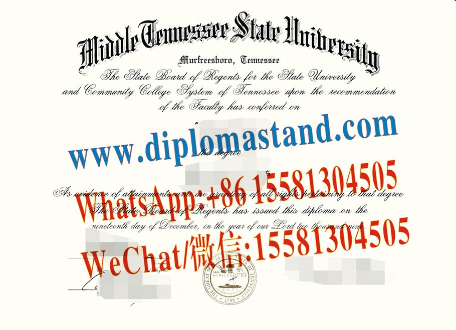 Buy fake Middle Tennessee State University Diploma