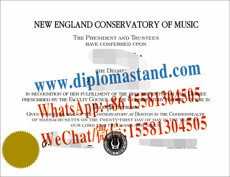 Buy fake New England Conservatory of Music Diploma