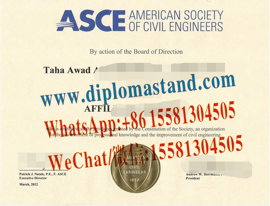 Fake American Society of Civil Engineers Certificate