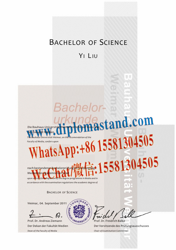 Fake Bauhaus Universitat Weimar Diploma Certificate