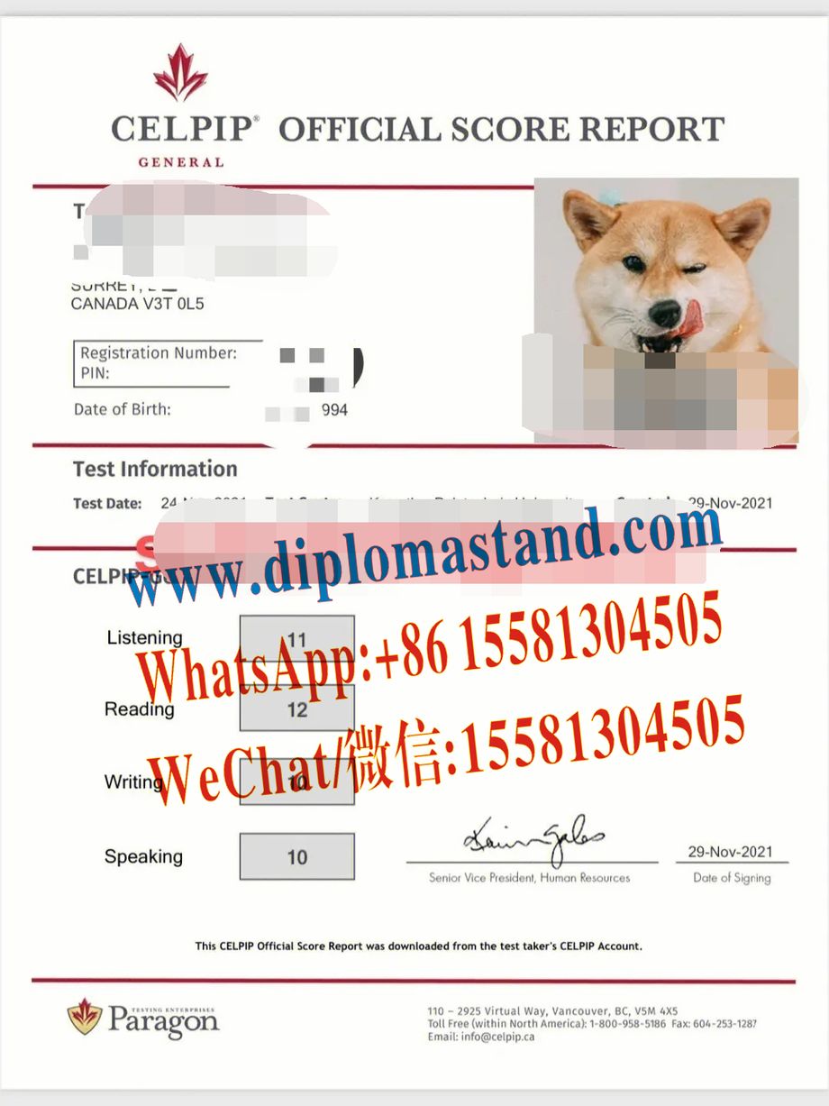 Fake CELPIP Certificate
