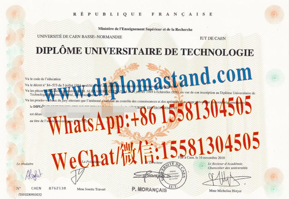 Fake Caen Normandy University Transcript