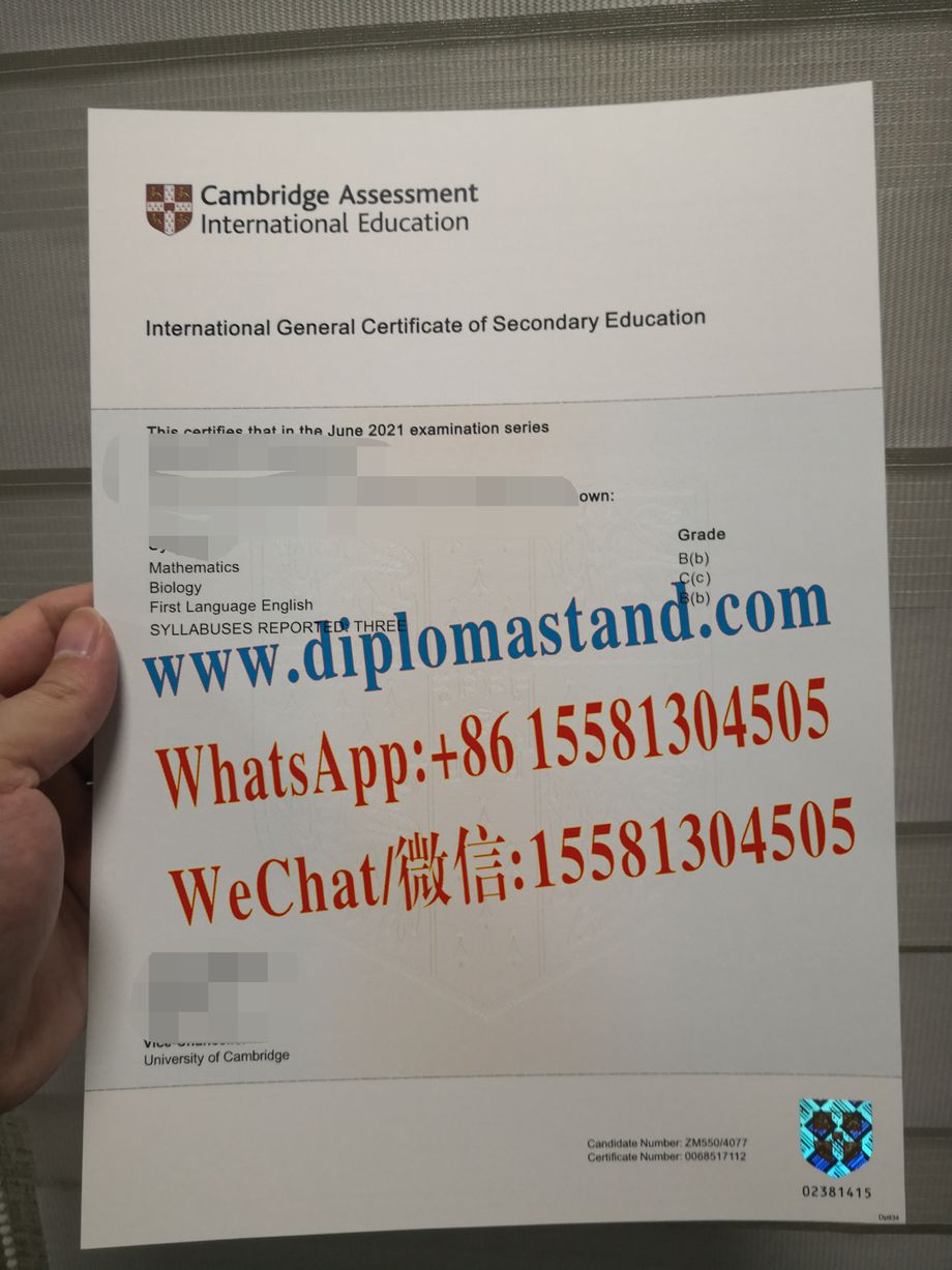 Fake Cambridge Assessment International Education Certificate