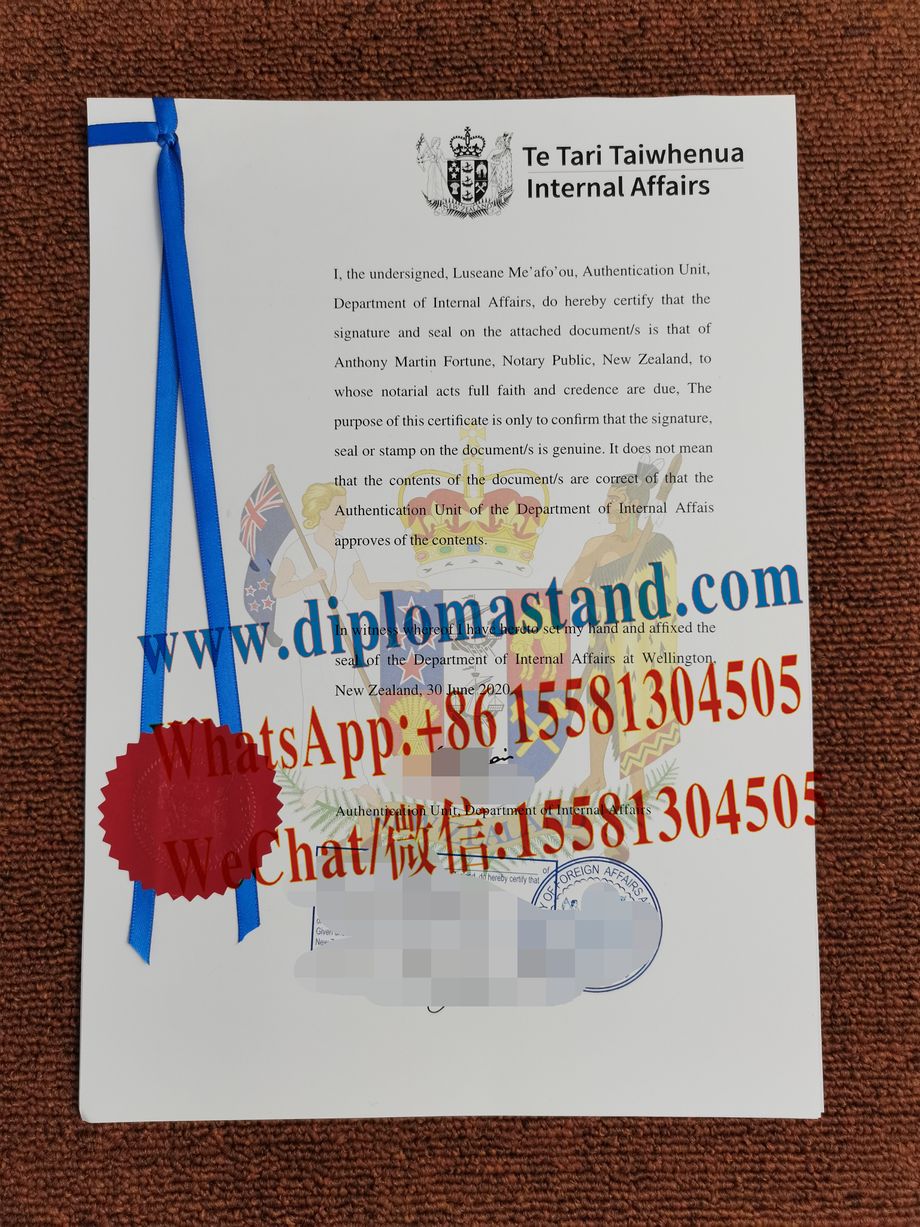 Fake Department of Internal Affairs Certificate