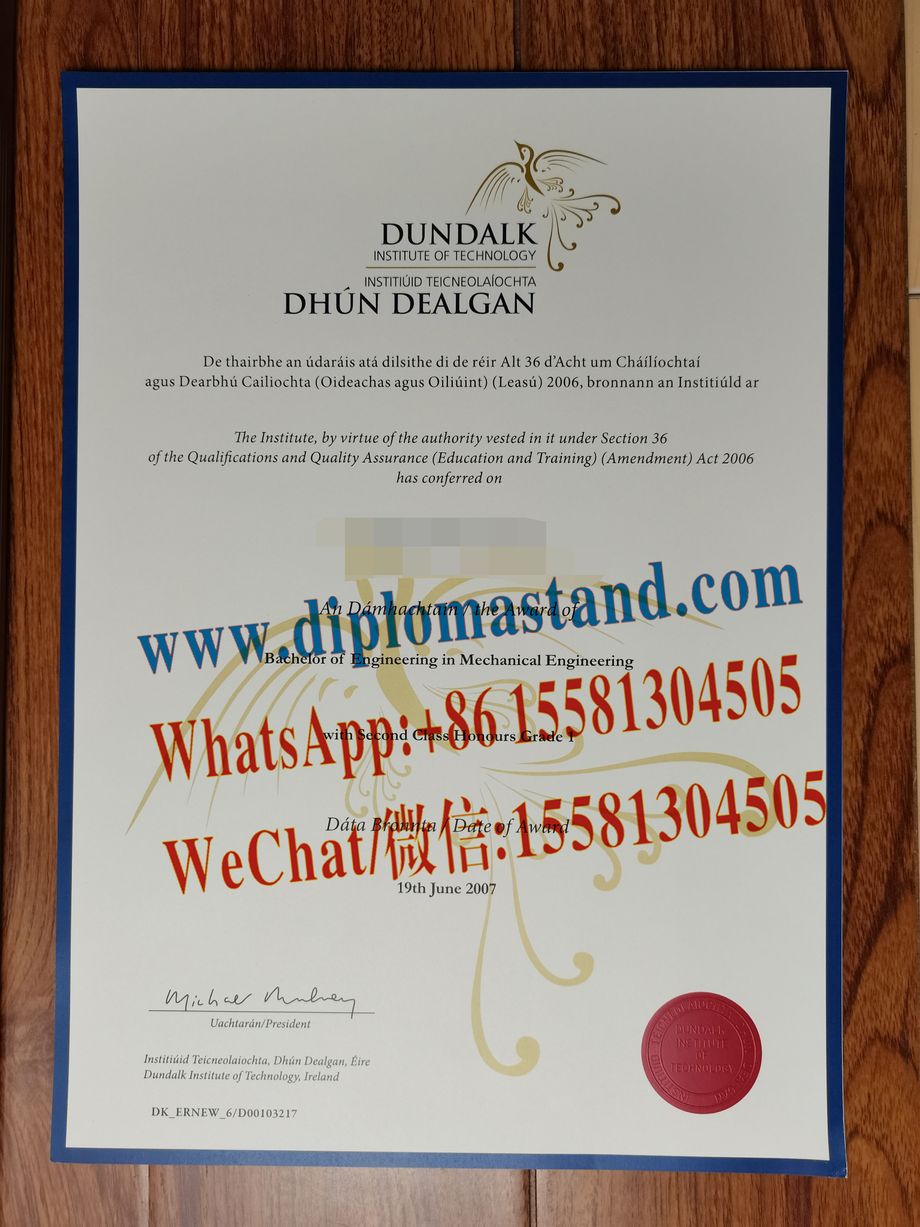 Fake Dundalk Institute of Technology Diploma Certificate