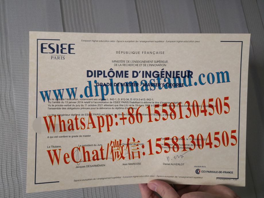 Fake ESIEE Paris  Diploma Transcript