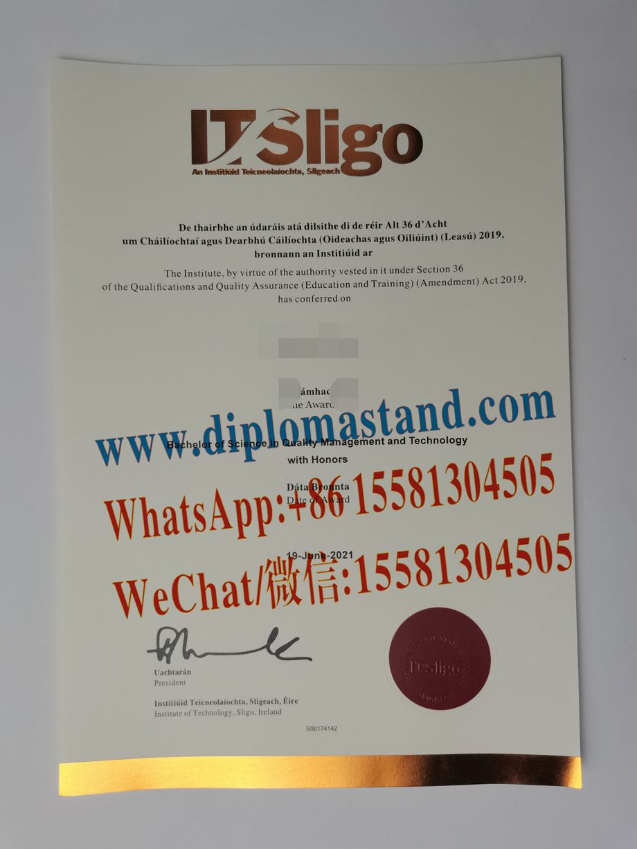 Fake Fake Atlantic Technological University Sligo Diploma Certificate Certificate