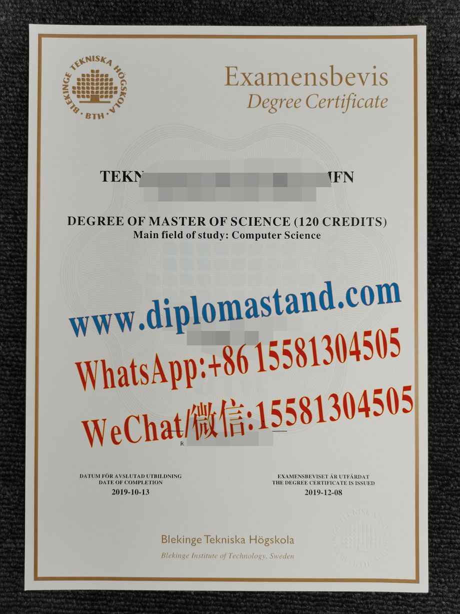 Fake Fake Blekinge Institute of Technology Diploma Transcript Transcript