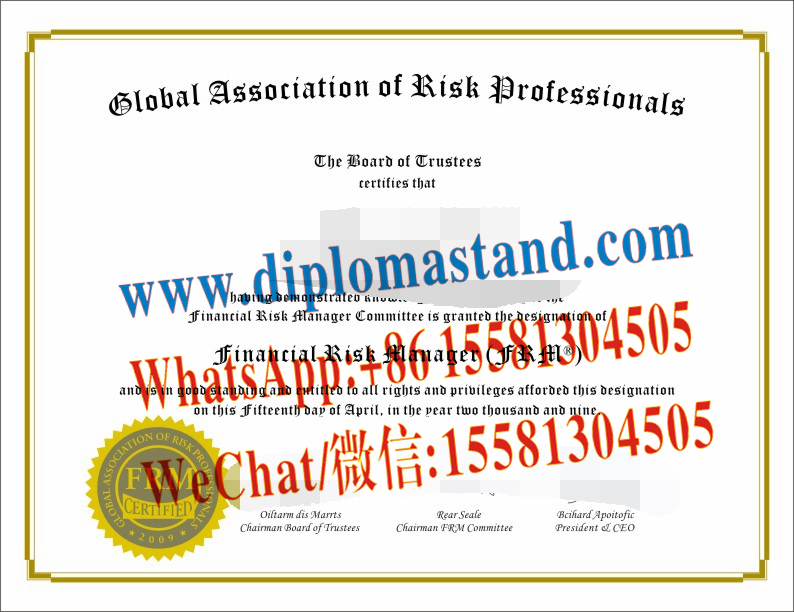 Fake Global Association of Risk Professionals Certificate