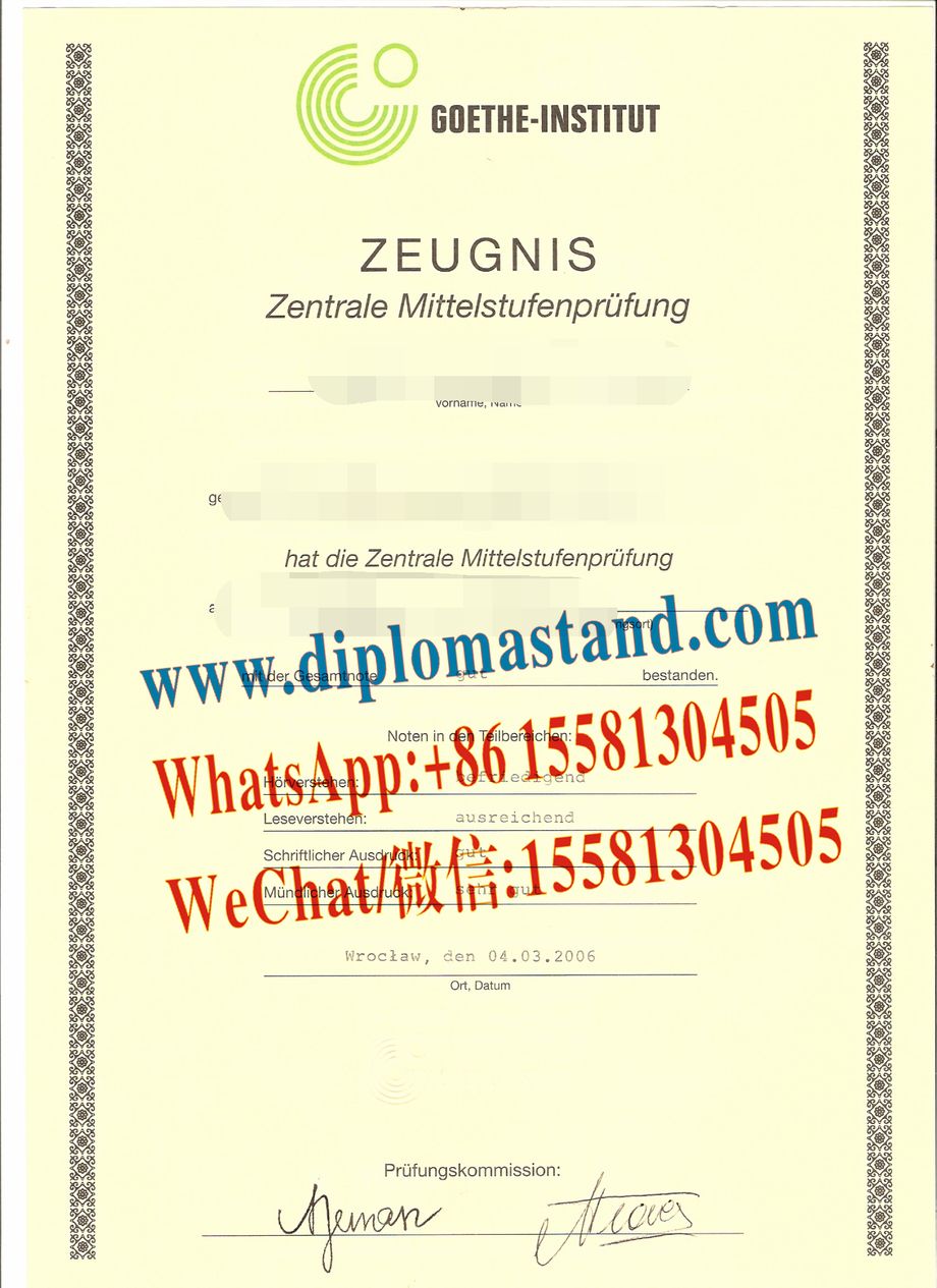 Fake Goethe Institute Diploma Certificate