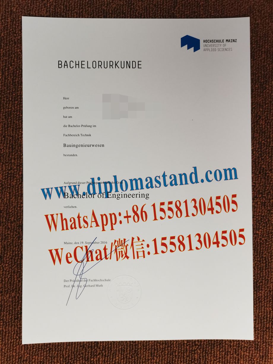 Fake Hochschule Mainz University of Applied Sciences Diploma Certificate