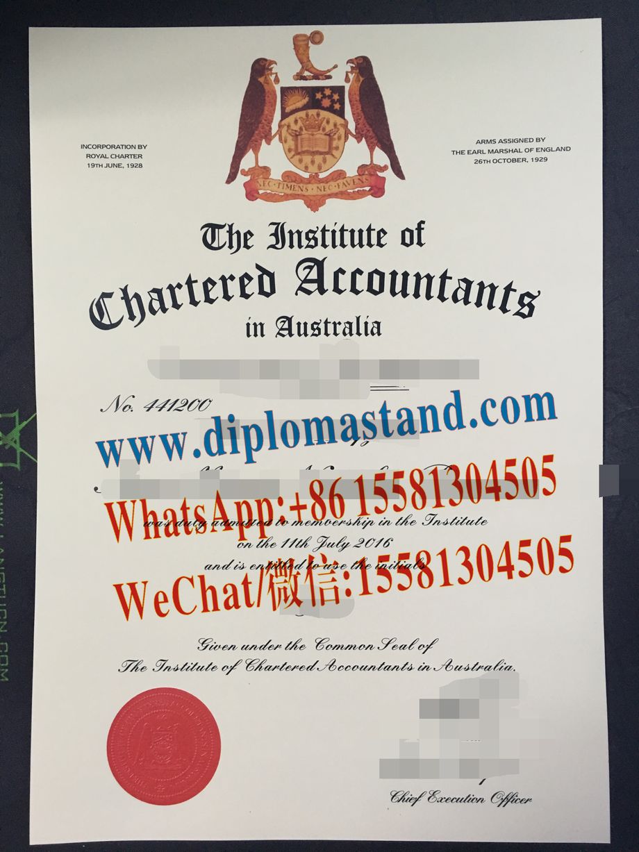 Fake Institute of Chartered Accountants Australia Certificate