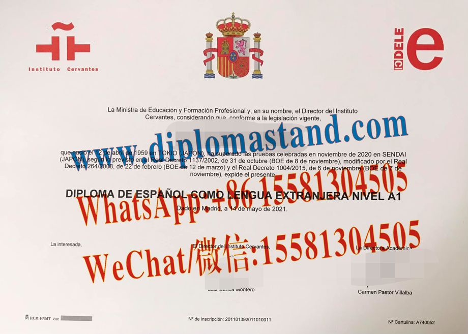 Fake Instituto Cervantes Diploma Degree