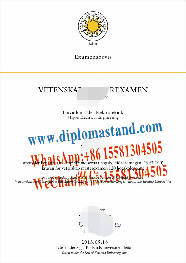 Fake Karlstads universitet Diploma Transcript