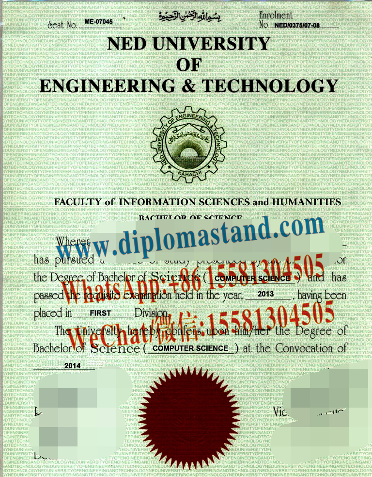 Fake NED University of Engineering and Technology Diploma Makers