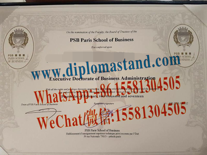 Fake Paris School of Business Diploma Transcript