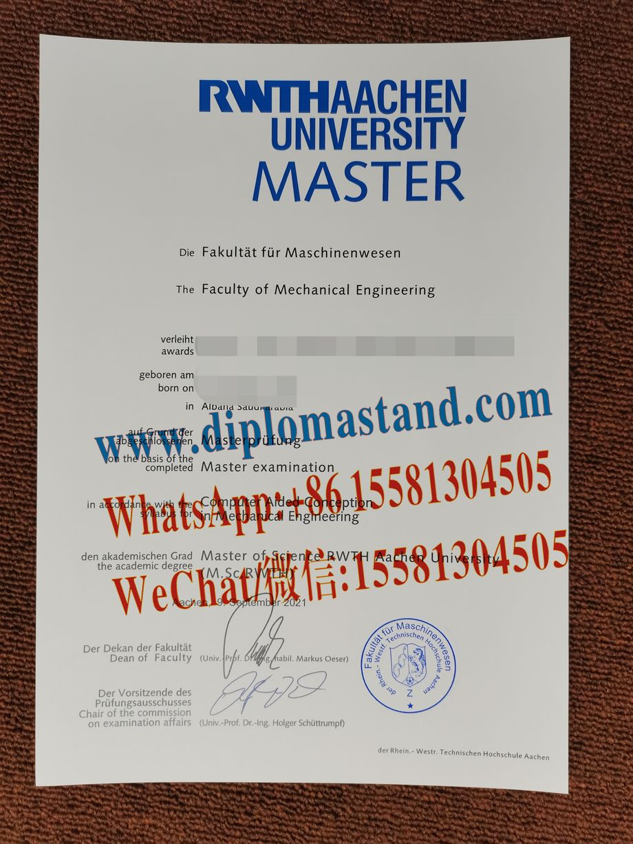 Fake RWTH Aachen University Diploma Certificate