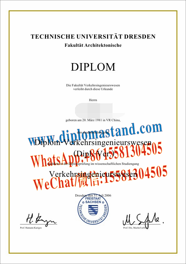 Fake TUD University Diploma Certificate