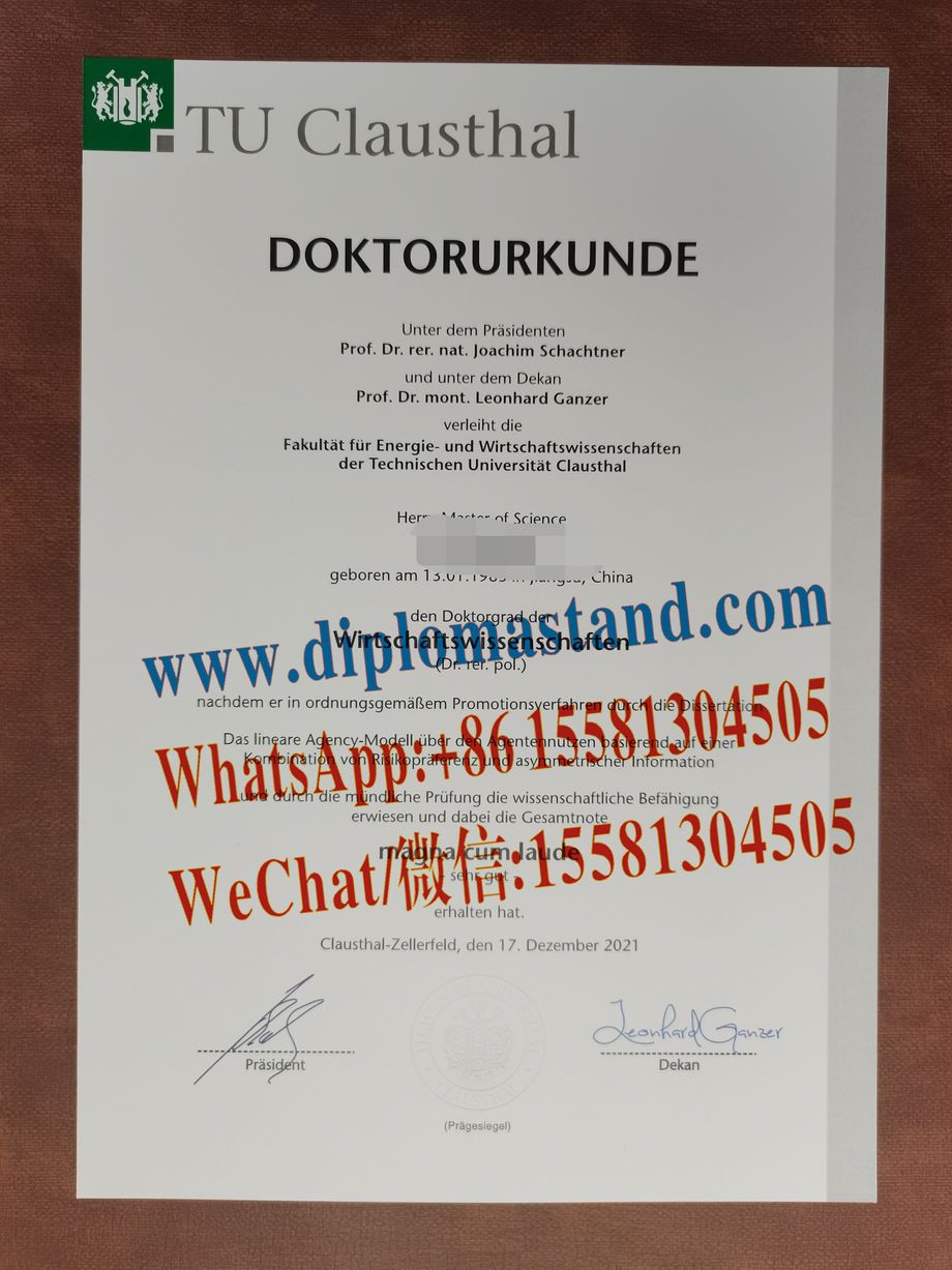 Fake Technical University of Clausthal Diploma Certificate