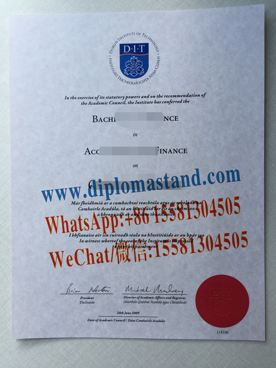 Fake Technological University Dublin（DIT) Diploma Certificate