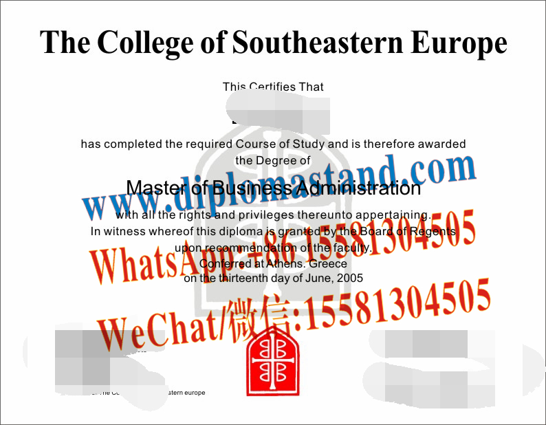 Fake The College of Southeastrrn Europe Diploma Makers