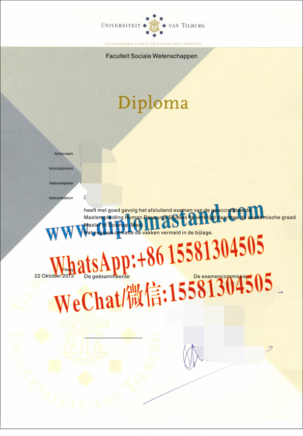 Fake Tilburg University Diploma Transcript