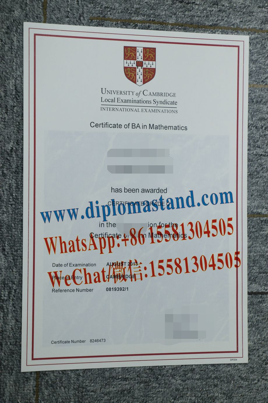 Fake University of Cambridge Diploma Makers