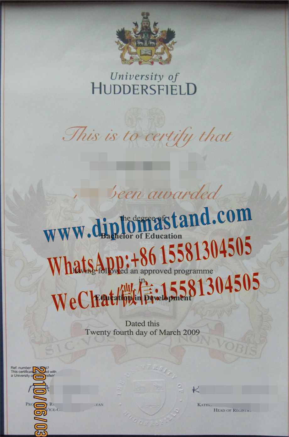 Fake University of Huddersfield Diploma Makers