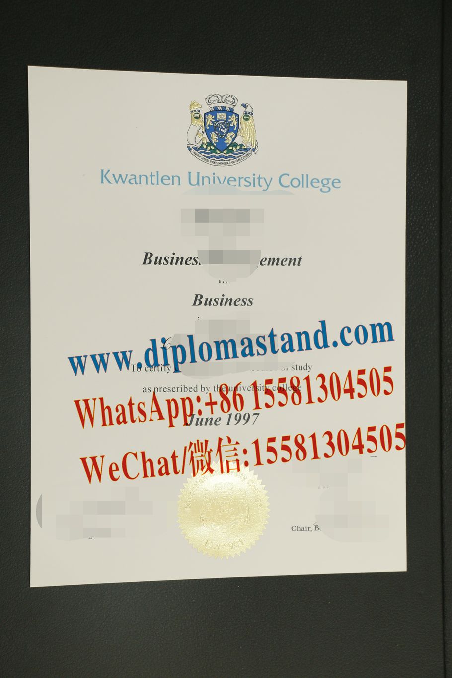 Make Fake Kwantlen University College Diploma