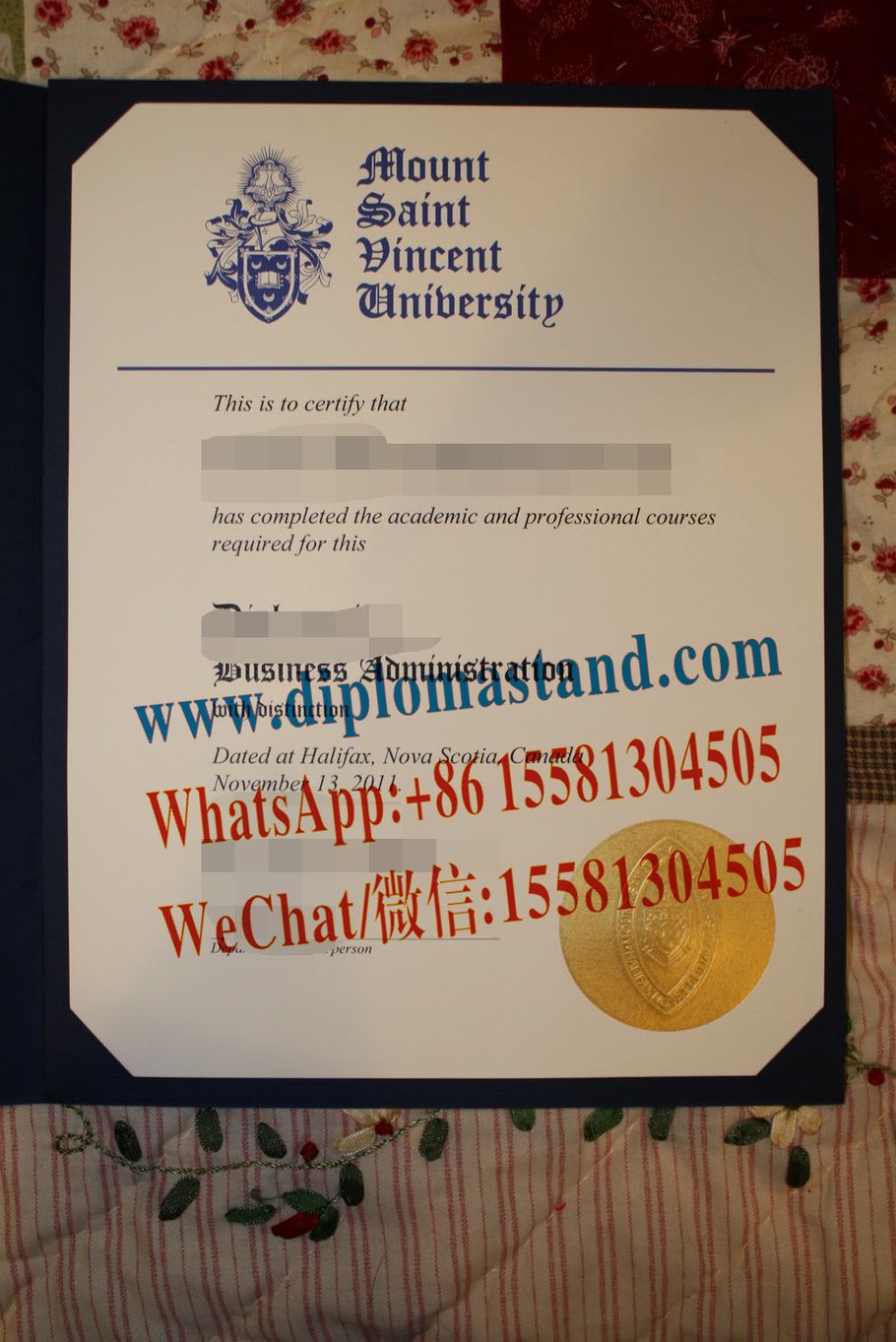 Make Fake Mount Saint Vincent University Diploma