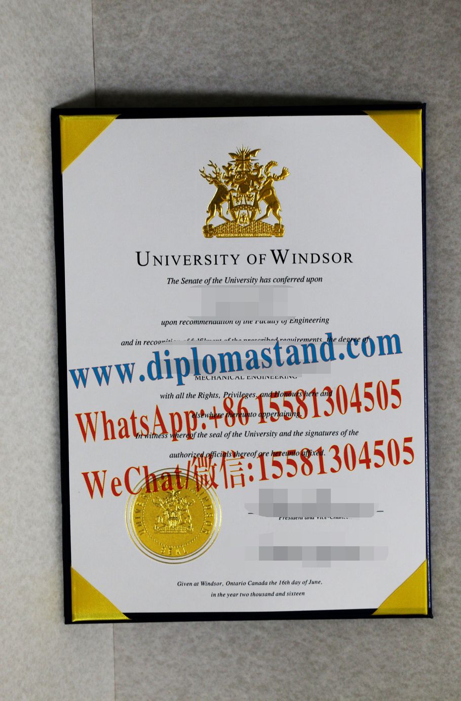 Make Fake University of Windsor Diploma