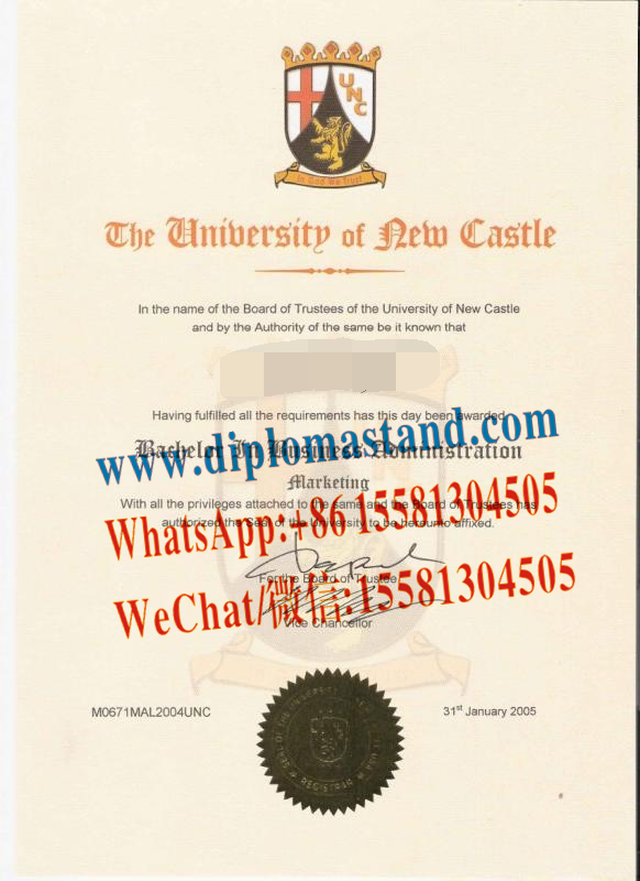 Replica University of Newcastle Diploma Degree